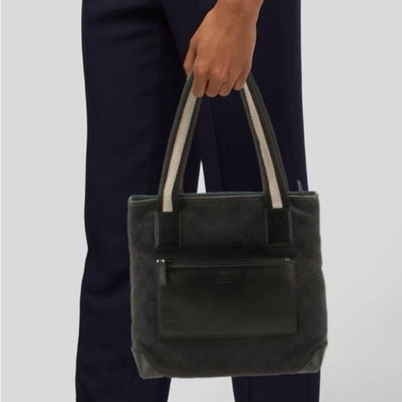 Gucci Black Textured Tote with Contrasting Straps - Authenticity Certificate - Picture 2 of 8